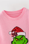 Lt Pink Christmas character applique. TPG60424