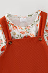 Rust Orange corduroy overall dress and undershirt.  OFG62817 AMY