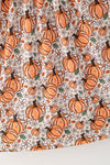 Thankful grateful Blessed" Embroidered dress w/pumpkin print. DRG65300 Mon