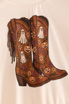 Ghost printed boots on sweatshirt and cotton leggings with sequins. OFG61073 MON