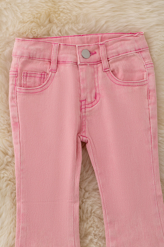 Lt.Pink bootcut denim pants. PNG50006 JEANNE