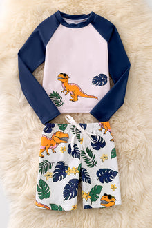  Dinosaur printed long sleeve swim set. SWB40011 AMY🏖️