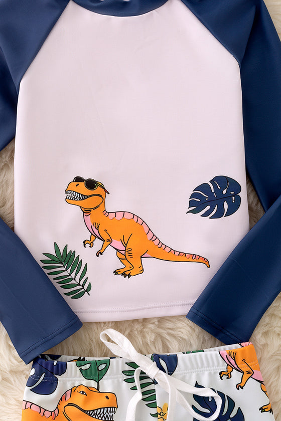 Dinosaur printed long sleeve swim set. SWB40011 AMY🏖️