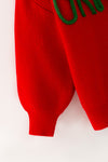 Red Christmas character knitted sweater. TPG51591 SOL