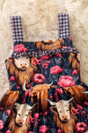 Highland cow printed dress. DRG54116 SOL