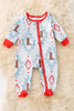Aztec & cowboy boot printed baby onesie. RPB50758 jean