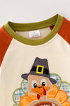 Football & thanksgiving, boys turkey applique long sleeve top. TPB60404 SOL