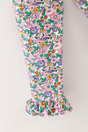Pink long sleeve top with a bow on sleeves and floral pants. OFG62818 MON