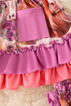 Highland cow printed top with matching bubble bloomers. RPG53361 JEAN
