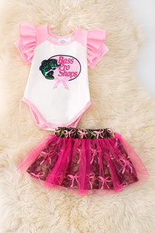  Cute bass printed onesie and skirt set. RPG53360 AMY