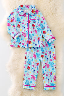  PJG40154 JEANN: Pup printed pajamas set.