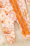 Multi Western printed baby bodysuit with bell sleeves. RPG53365 SOL