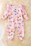 RPG40591 AMY: Sweet pink snoop printed baby onesie.