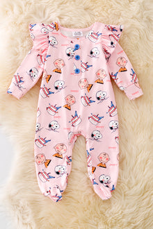  RPG40591 AMY: Sweet pink snoop printed baby onesie.