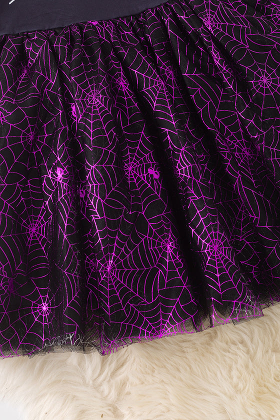 Black & purple cat halloween dress. DRG52167 JEAN