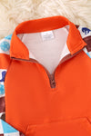 (Western) Orange western printed sleeve pullover. TPB50503 SOL