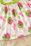 Gr*nch printed girls dress with sleeve bells. DRG52182 Jean