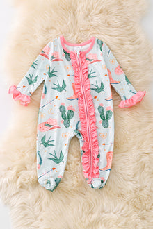  Cactus printed baby onesie with ruffle trim. RPG53364 AMY