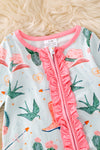 Cactus printed baby onesie with ruffle trim. RPG53364 AMY