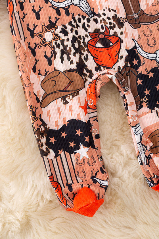 Boys western printed baby romper. RPB50619 Sol