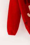 Red Holly Jolly knit sweater w/ distressed sides. TPG60758 MON