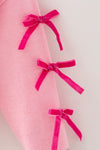 Ginger cookie pink knit sweater with bow on sleeves. TPG60738 MON