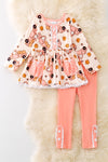 Fall printed tunic w/ lace & leggings.OFG41438 SOL