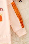 TPG40925 AMY: Pumpkin pie sequins sleeve sweatshirt.