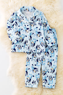  PJB40031 SOL: Blue character printed boys pajamas.