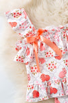 Coral bunny printed on white girls 2 piece set. OFG53506 AMY