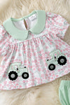 Tractor applique tunic and baby bloomers. RPG60276 AMY