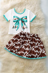 Coquette cowhide bow with matching skort. OFG60143 SOL