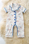 Ester bunny printed baby pajamas.RPG60158 JEAN