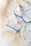 Ester bunny printed baby pajamas.RPG60158 JEAN