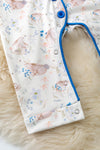 Ester bunny printed baby pajamas.RPG60158 JEAN