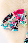 🎍Bamboo hot pink and turquoise baby onesie with matching headband. RPG52353  JEAN
