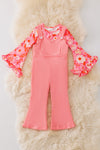 Floral long sleeve top and jumpsuit. OFG52046 AMY