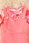 Floral long sleeve top and jumpsuit. OFG52046 AMY