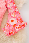 Floral long sleeve top and jumpsuit. OFG52046 AMY