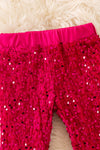 Fuchsia sequins printed bell bottoms. PNG50268 AMY