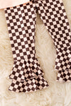 "Boo yah" Ivory long sleeve top and checkered double layer bottoms. OFG51891 AMY