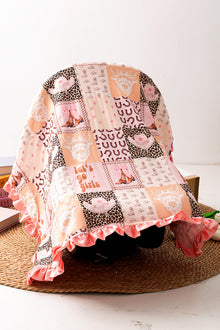  Lets go girls printed western baby blanket 32" X 32". BKG50084