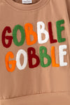 Gobble Gobble" Girls applique sweatshirt. TPG60492 MON