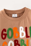 Gobble Gobble" Girls applique sweatshirt. TPG60492 MON