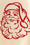 Ivory knit sweater with embroidered Santa. TPG60874 AMY