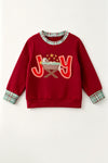 "Joy" Burgundy applique sweatshirt. TPB60651 AMY