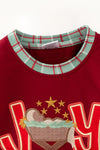 "Joy" Burgundy applique sweatshirt. TPB60651 AMY
