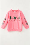 Pink Christmas embroidered sweatshirt. TPG60702 MON