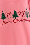 Pink Christmas embroidered sweatshirt. TPG60702 MON