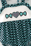 Teal & black checkered baby bodysuit. RPG63768 MON